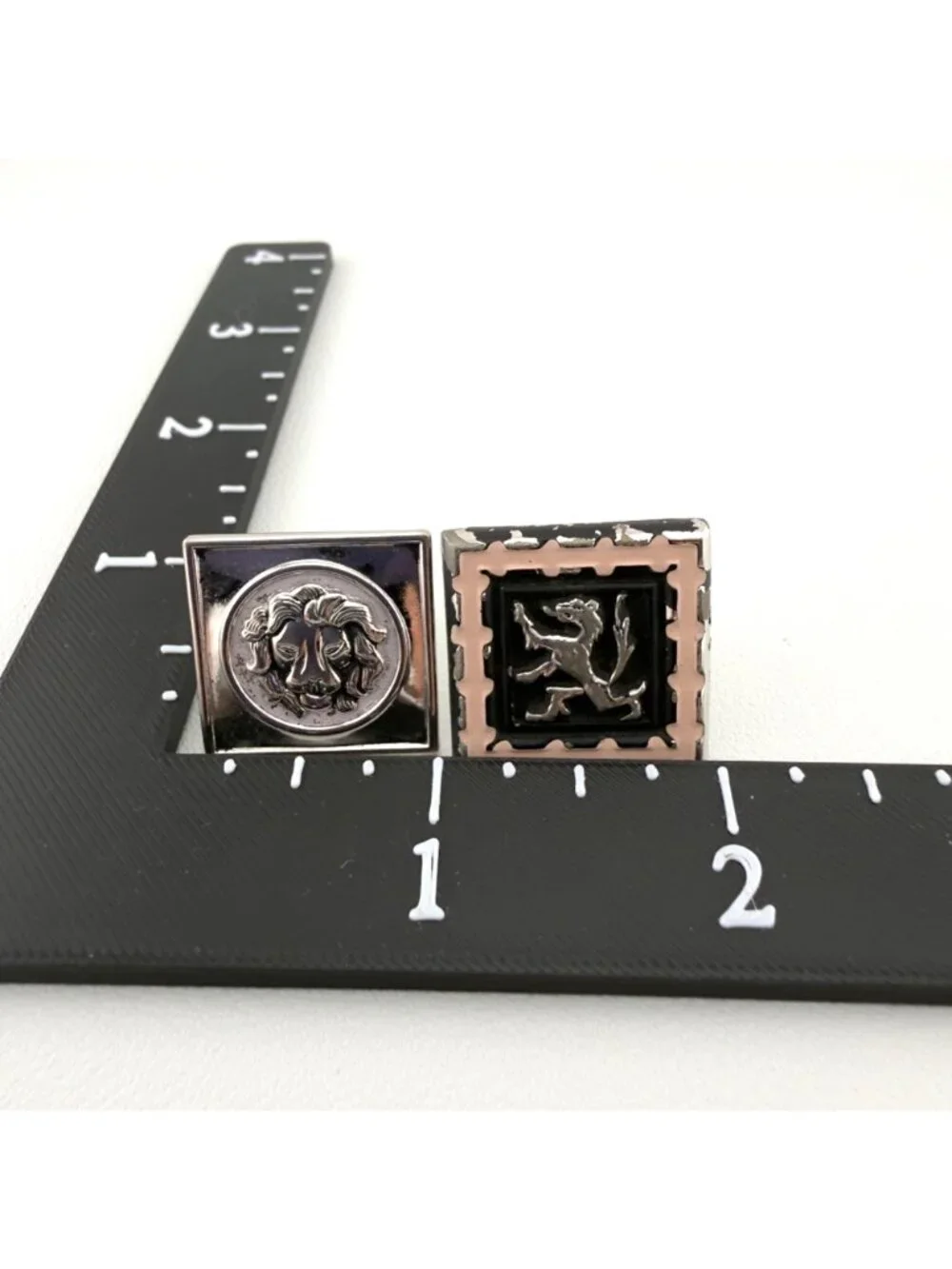 Vintage Silver Tone Lion Cufflinks Set of 2 Square Heraldic